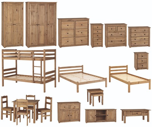 Panama solid pine bedroom - pine,