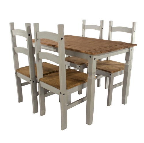 Dining set with grey - set, solid