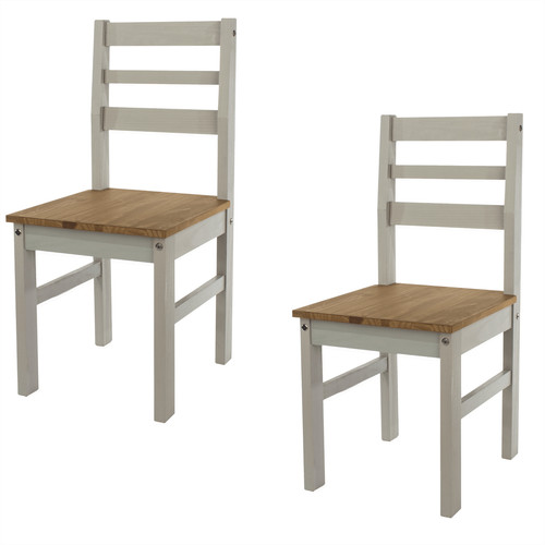 Pair grey dining chairs - grey,