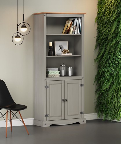 Corona bookcase grey wax - wax, 2