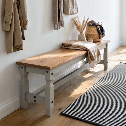 Corona bench grey wax - grey, 5'0"
