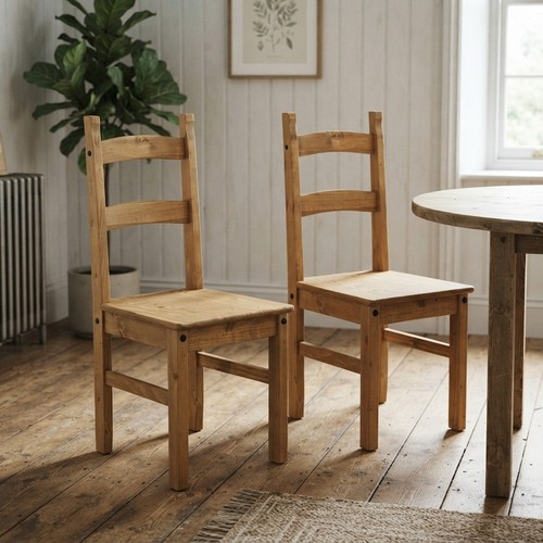 Corona pine dining chairs - dining,